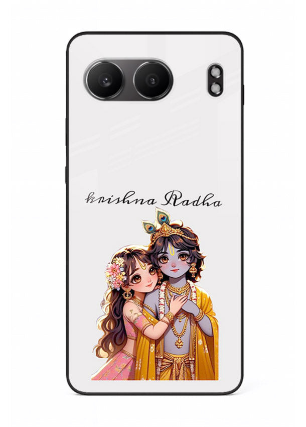 Minimal Radha Krishna pastel art OnePlus Nord 4 devotional aesthetic cover
