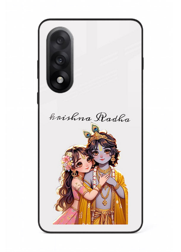 Minimal Radha Krishna pastel art OnePlus Nord 5 devotional aesthetic cover
