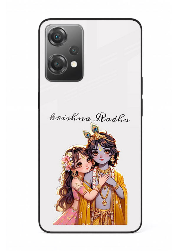 Minimal Radha Krishna pastel art OnePlus Nord CE2 Lite 5G devotional aesthetic cover