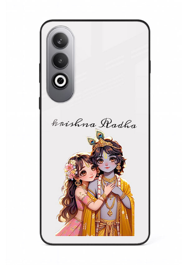 Minimal Radha Krishna pastel art OnePlus Nord CE4 devotional aesthetic cover