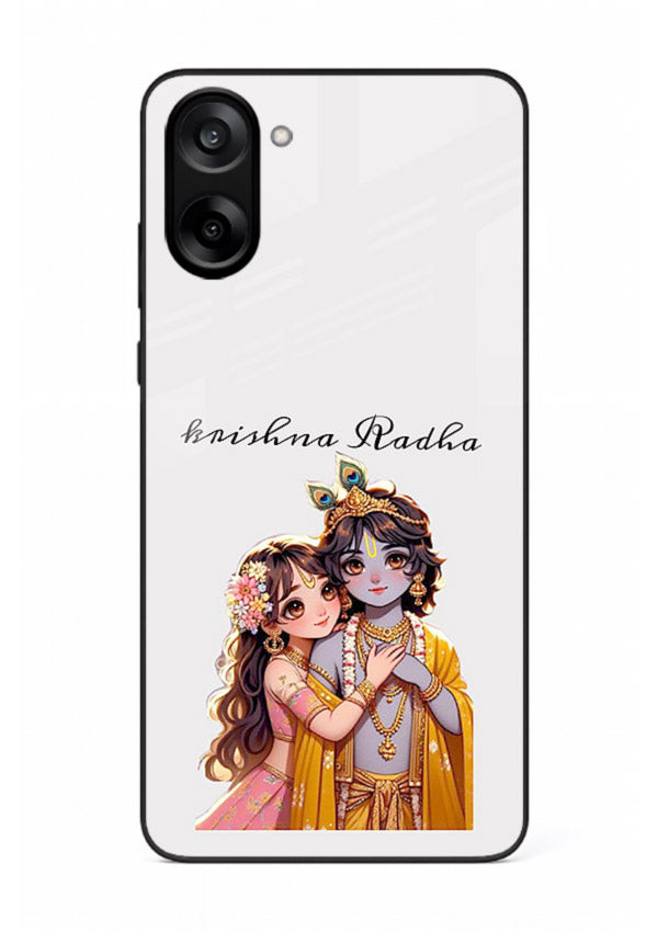Minimal Radha Krishna pastel art OnePlus Nord CE5 devotional aesthetic cover