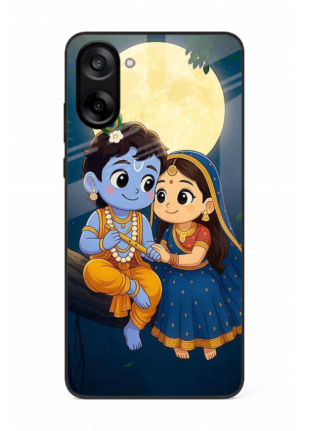 Radha Krishna moonlight romantic art OnePlus Nord CE5 glass devotional theme