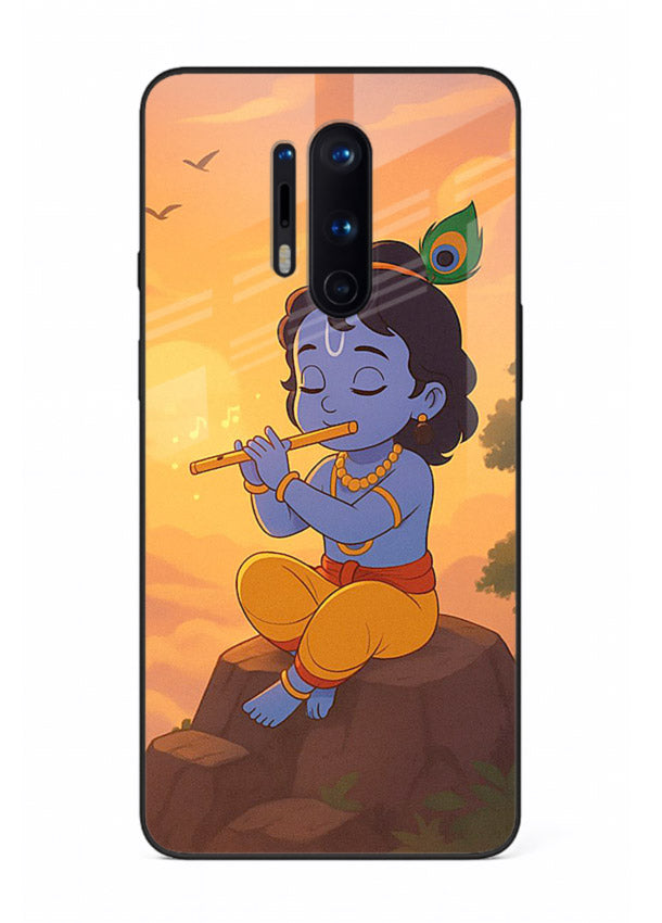 Krishna flute sunset warm tone OnePlus 8 Pro devotional glass cover
