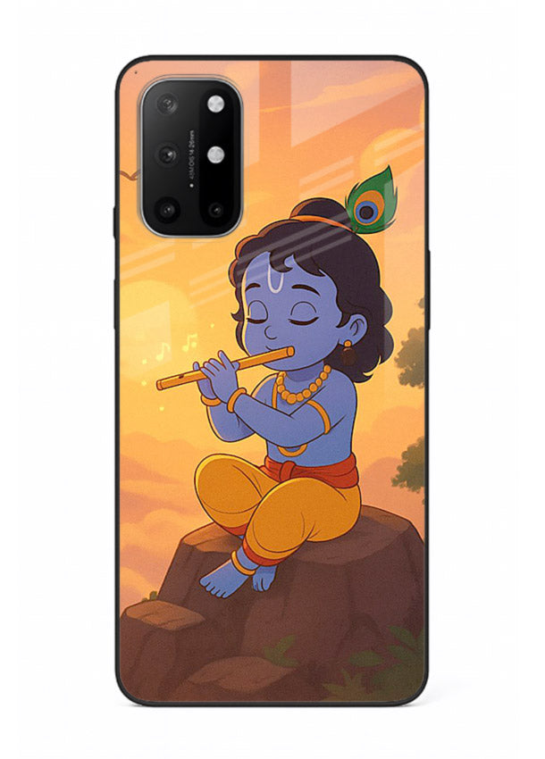 Krishna flute sunset warm tone OnePlus 8T devotional glass cover
