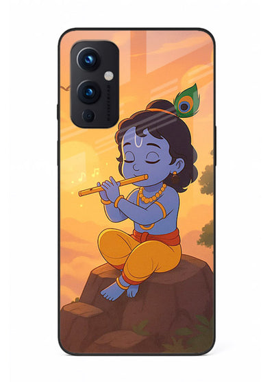 Krishna flute sunset warm tone OnePlus 9 Pro devotional glass cover