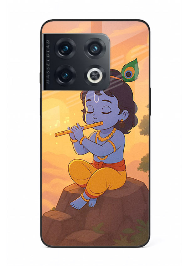 Krishna flute sunset warm tone OnePlus 10 Pro devotional glass cover