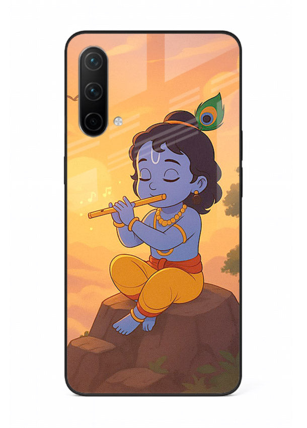 Krishna flute sunset warm tone OnePlus Nord CE 5G devotional glass cover