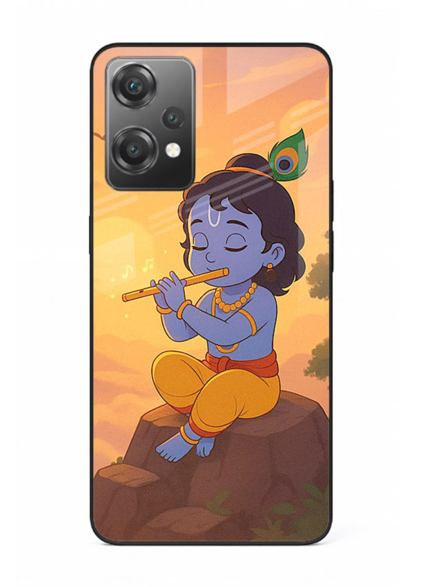 Krishna flute sunset warm tone OnePlus Nord CE2 Lite 5G devotional glass cover