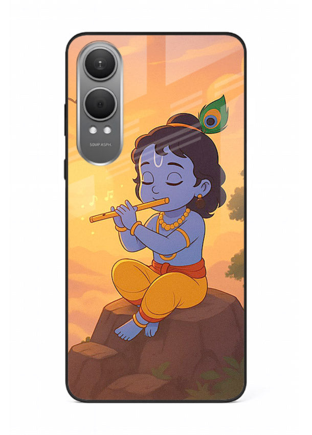 Krishna flute sunset warm tone OnePlus Nord CE4 Lite devotional glass cover