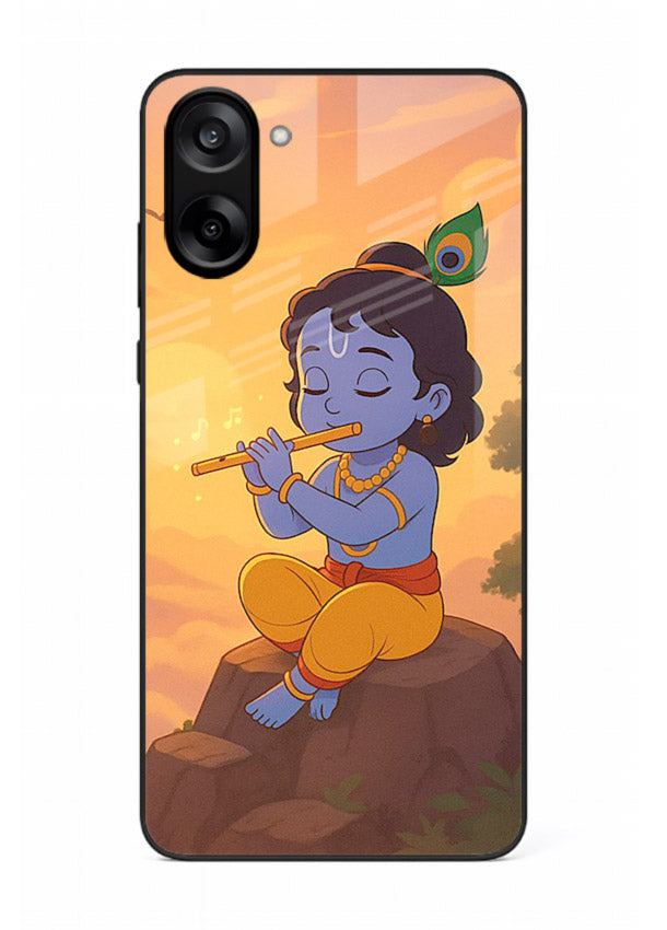 Krishna flute sunset warm tone OnePlus Nord CE5 devotional glass cover