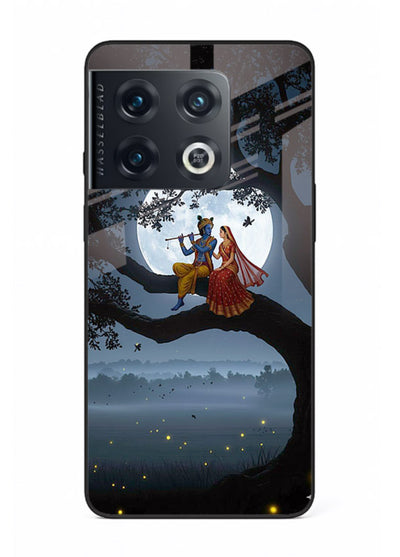 Krishna on moon swing night vibe OnePlus 10 Pro glass dreamy devotional case