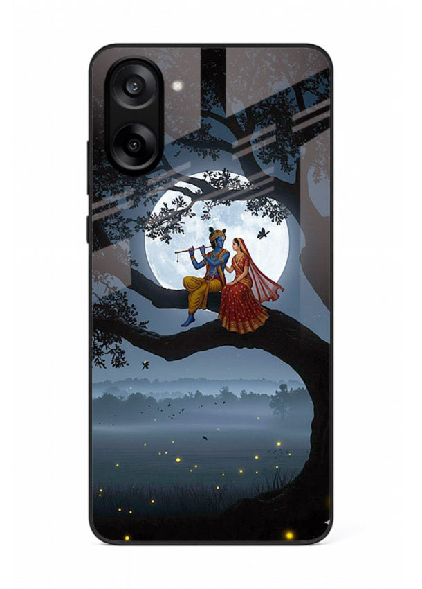 Krishna on moon swing night vibe OnePlus Nord CE5 glass dreamy devotional case