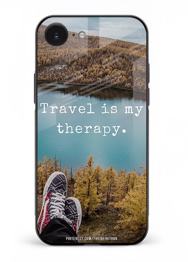 Lakeview Travel Therapy scenic artwork iphone 16e glass back cover