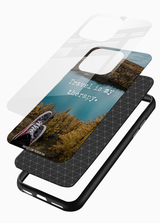 Lakeview Travel Therapy scenic artwork glossy vibrant premium glass back cover - Angle Layers