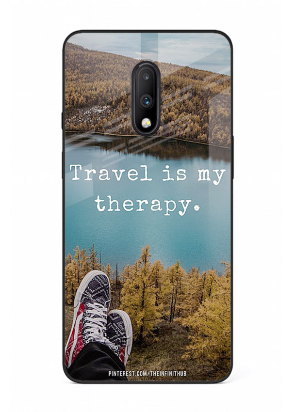 Lakeview Travel Therapy scenic artwork OnePlus 7 glass back cover