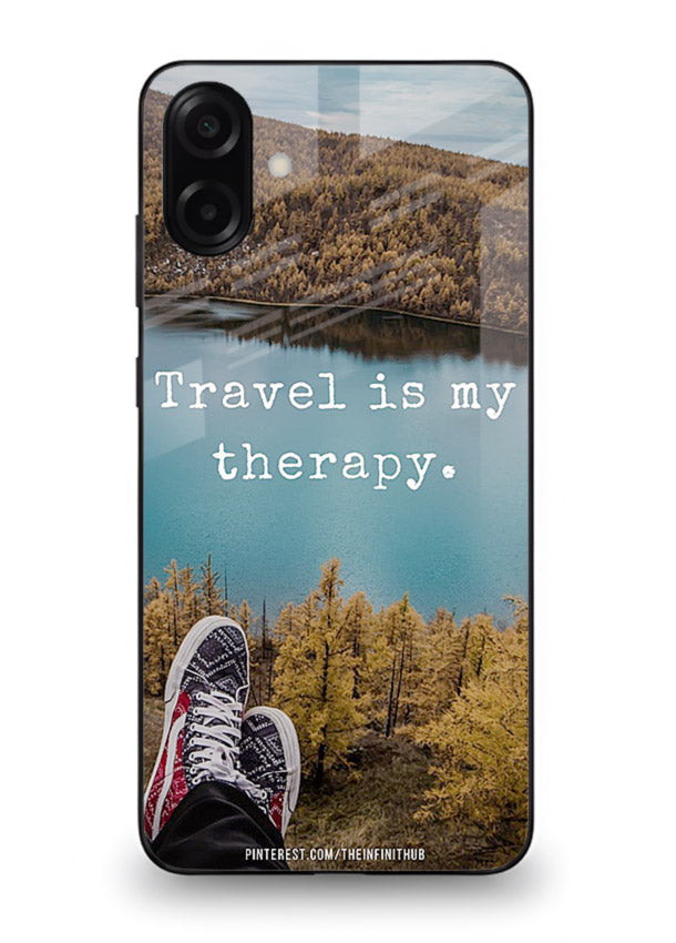 Lakeview Travel Therapy scenic artwork Samsung A06 5G glass back cover