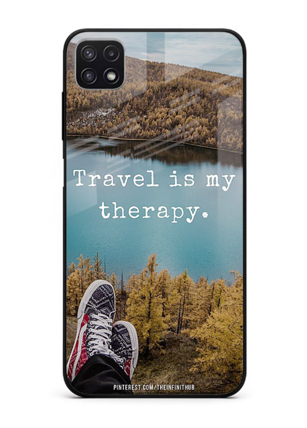 Lakeview Travel Therapy scenic artwork Samsung F42 5G glass back cover
