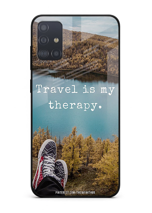 Lakeview Travel Therapy scenic artwork Samsung A71 glass back cover
