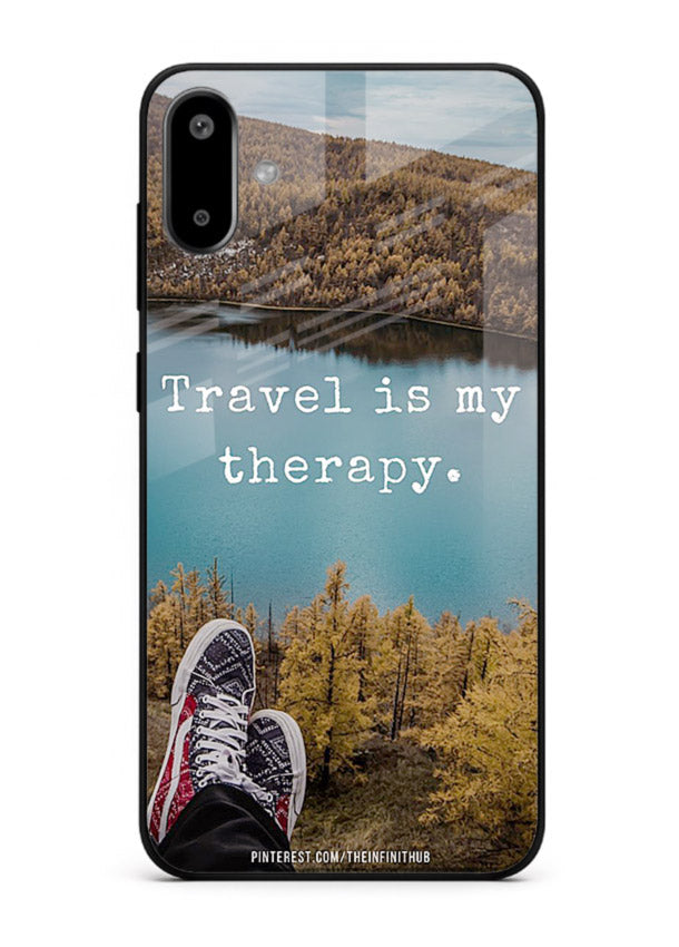 Lakeview Travel Therapy scenic artwork Samsung F06 5G glass back cover
