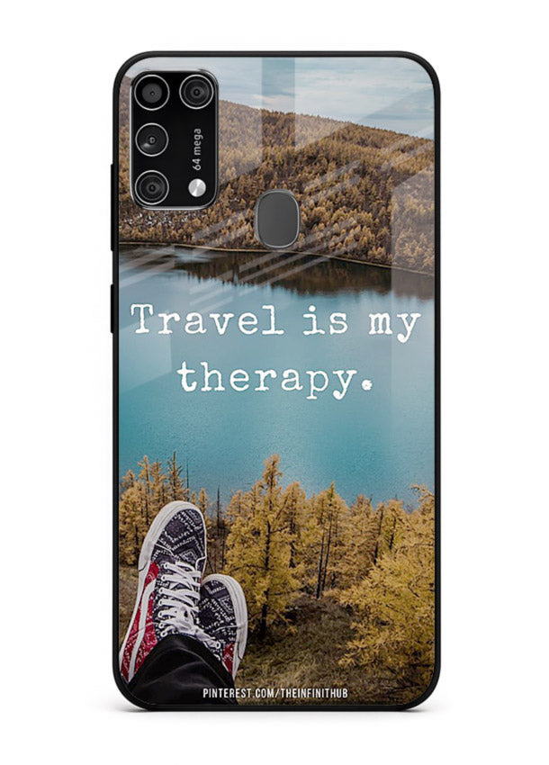 Lakeview Travel Therapy scenic artwork Samsung M31 Prime glass back cover