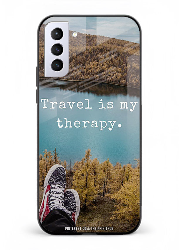 Lakeview Travel Therapy scenic artwork Samsung S21 FE glass back cover