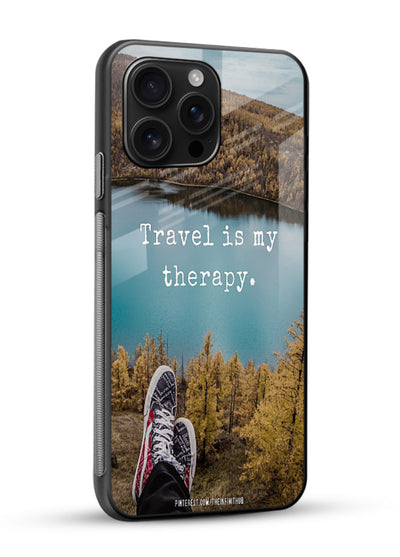 Lakeview Travel Therapy scenic artwork glossy vibrant premium glass back cover - Angle Side