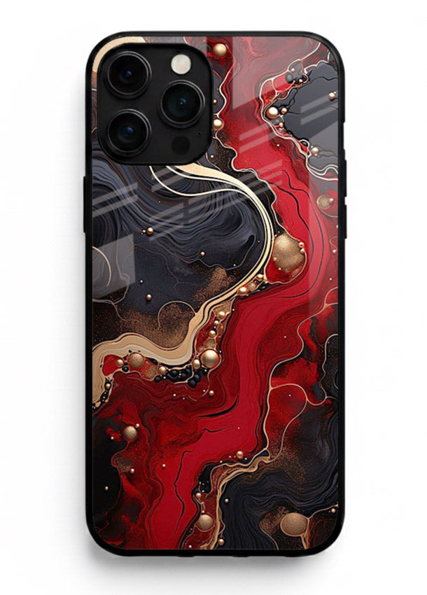 Lava Flow Abstract molten red pattern iphone 13 pro max glass back cover