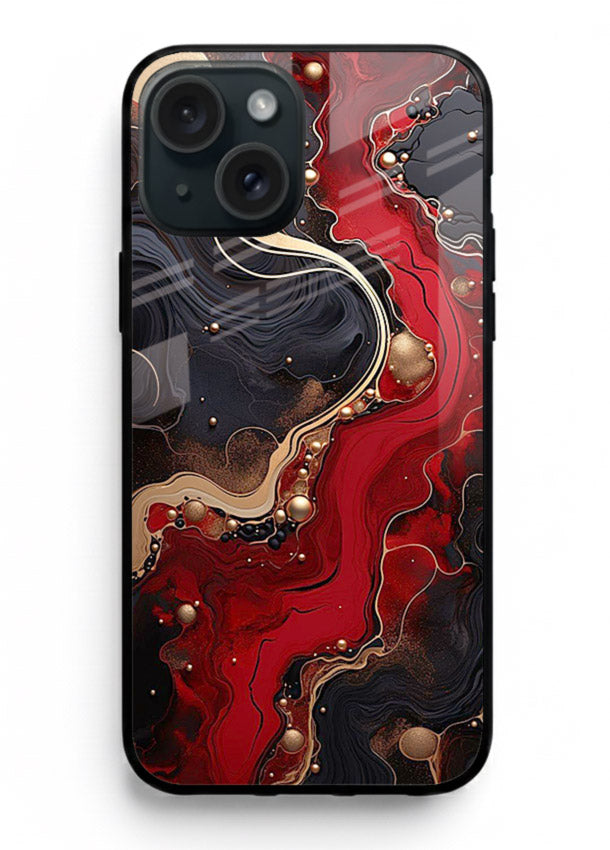 Lava Flow Abstract molten red pattern iphone 14 plus glass back cover