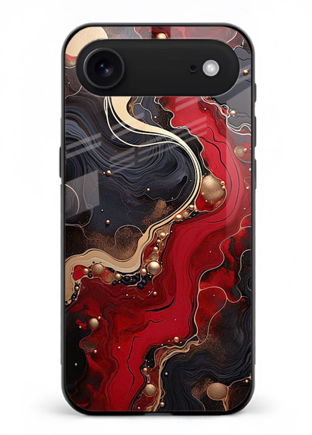 Lava Flow Abstract molten red pattern iphone 18 air glass back cover