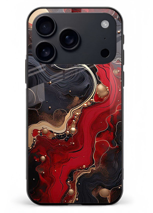 Lava Flow Abstract molten red pattern iphone 18 pro max glass back cover