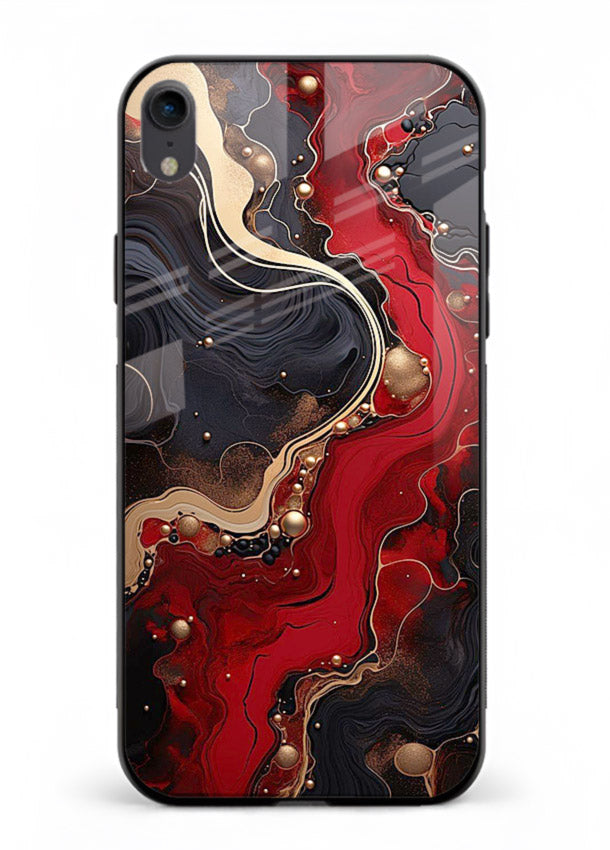 Lava Flow Abstract molten red pattern iphone xr glass back cover