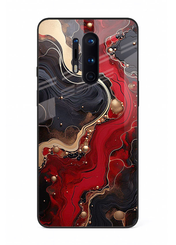 Lava Flow Abstract molten red pattern OnePlus 8 Pro glass back cover