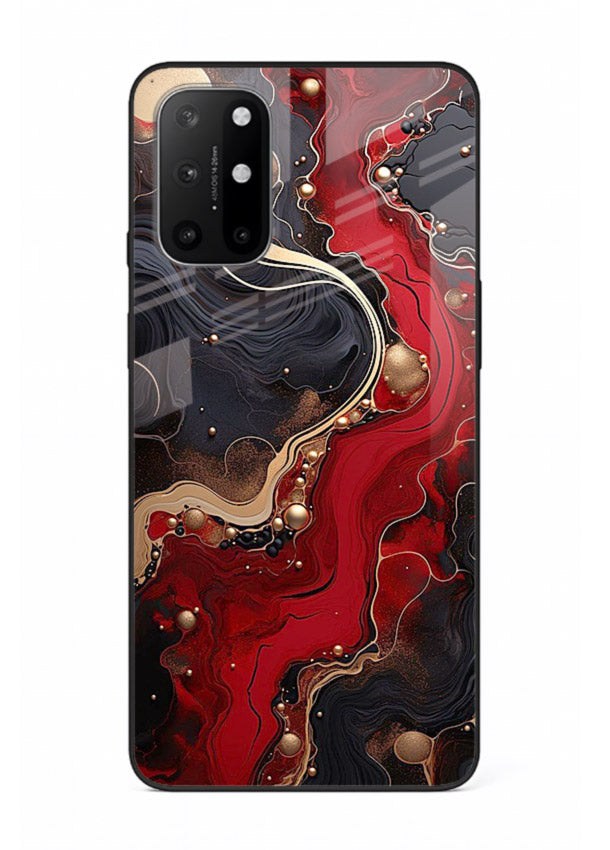 Lava Flow Abstract molten red pattern OnePlus 8T glass back cover