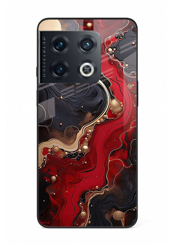 Lava Flow Abstract molten red pattern OnePlus 10 Pro glass back cover