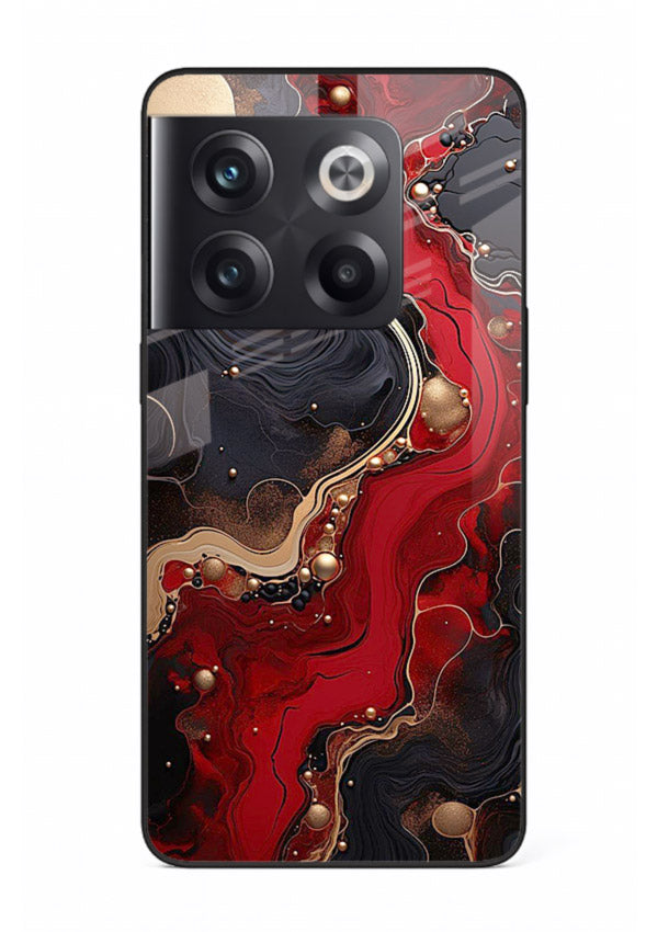 Lava Flow Abstract molten red pattern OnePlus 10T glass back cover