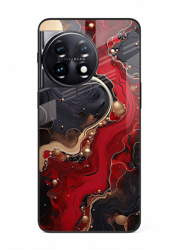 Lava Flow Abstract molten red pattern OnePlus 11 glass back cover