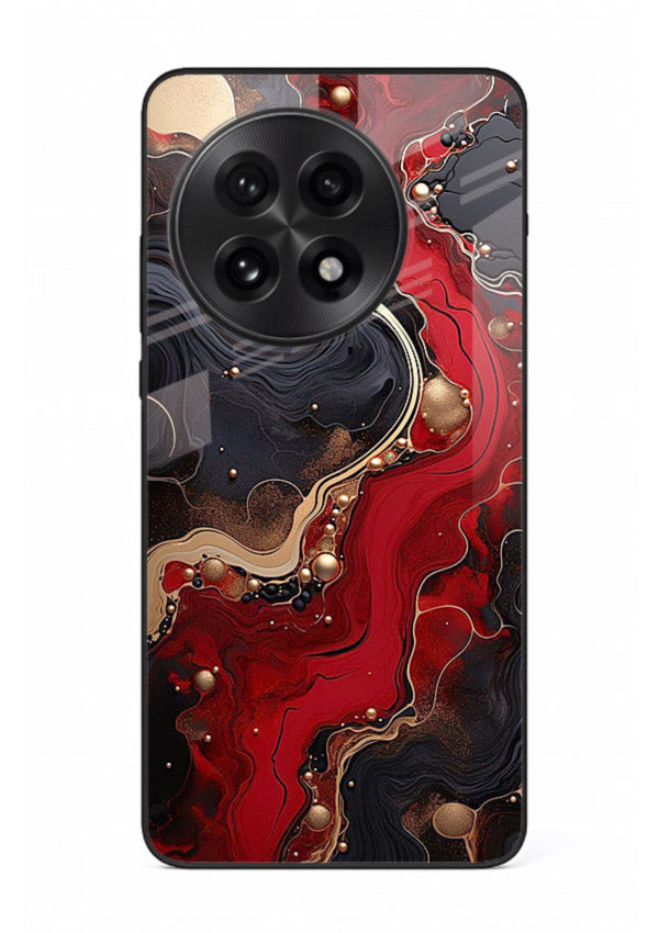 Lava Flow Abstract molten red pattern OnePlus 13 glass back cover