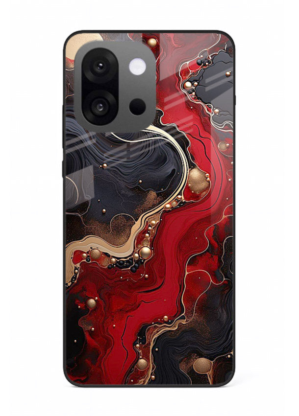 Lava Flow Abstract molten red pattern OnePlus 13s glass back cover
