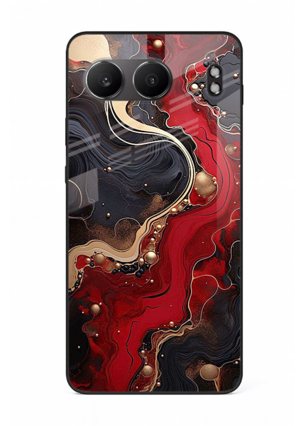 Lava Flow Abstract molten red pattern OnePlus Nord 4 glass back cover