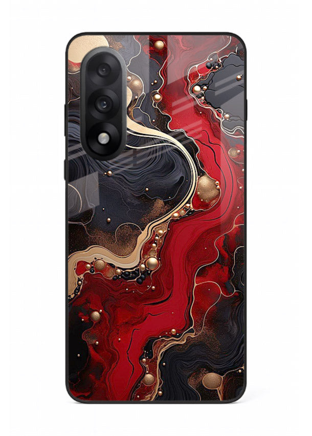 Lava Flow Abstract molten red pattern OnePlus Nord 5 glass back cover