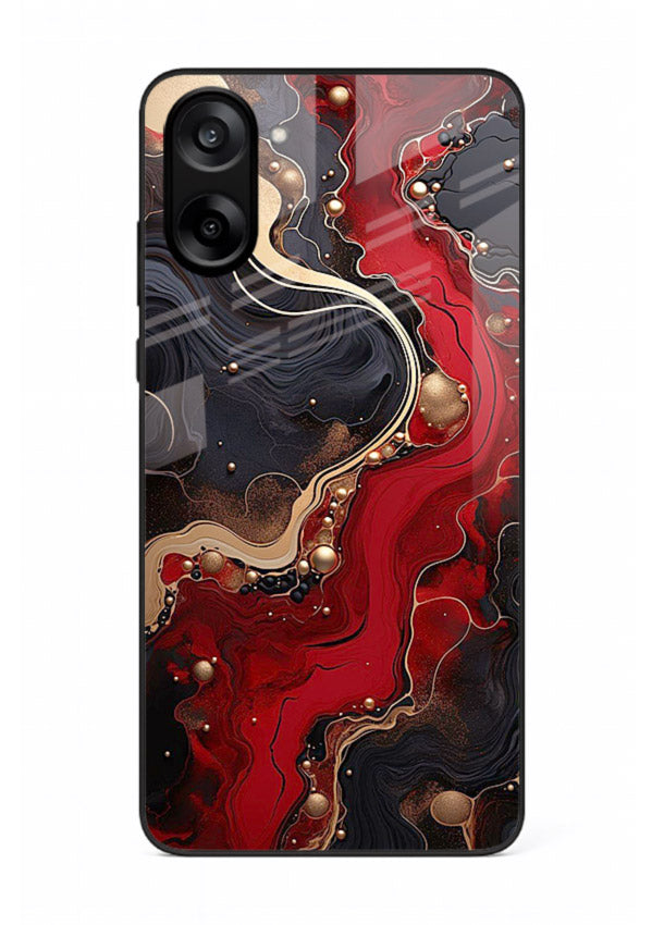 Lava Flow Abstract molten red pattern OnePlus Nord CE5 glass back cover
