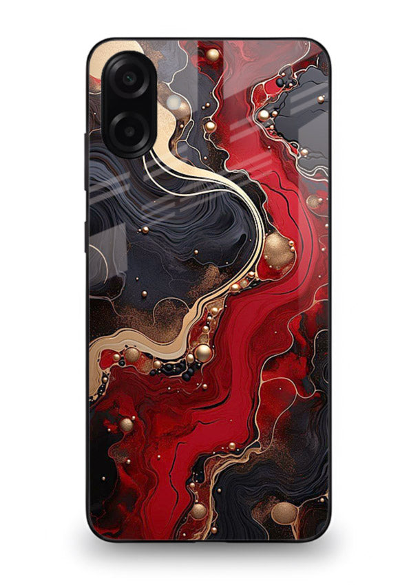 Lava Flow Abstract molten red pattern Samsung A07 4G glass back cover