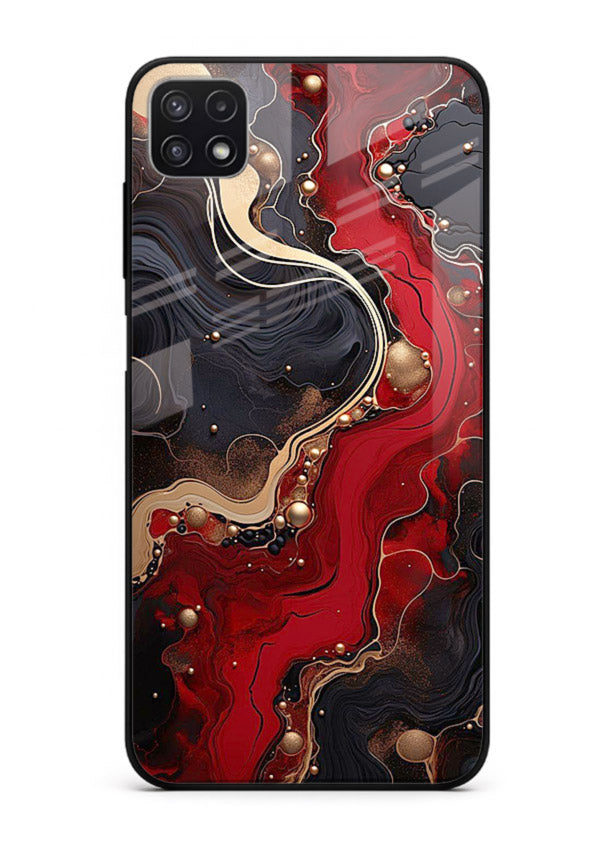 Lava Flow Abstract molten red pattern Samsung F42 5G glass back cover