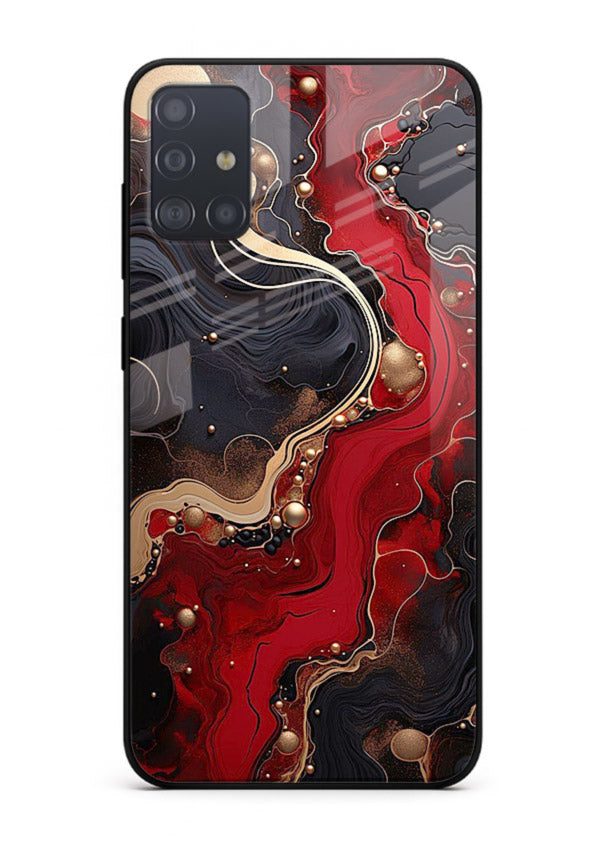 Lava Flow Abstract molten red pattern Samsung A71 glass back cover