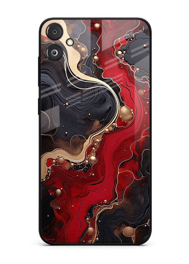 Lava Flow Abstract molten red pattern Samsung F04 5G glass back cover