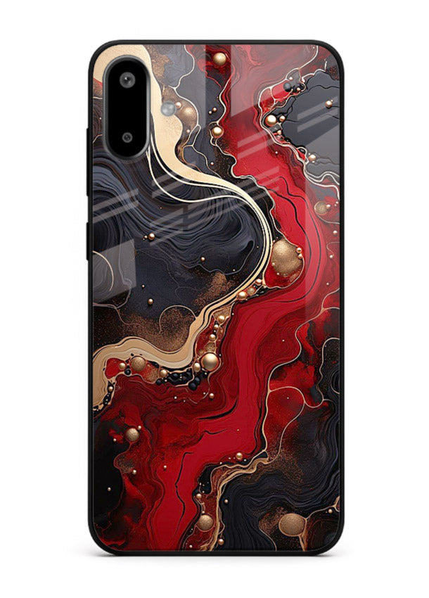 Lava Flow Abstract molten red pattern Samsung F06 5G glass back cover