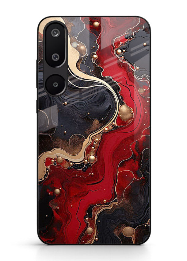 Lava Flow Abstract molten red pattern Samsung F16 5G glass back cover