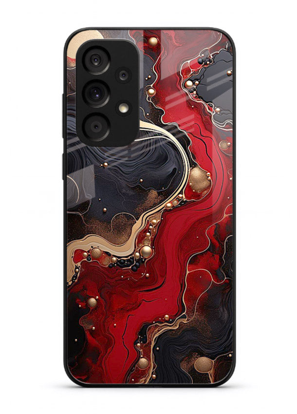 Lava Flow Abstract molten red pattern Samsung A33 5G glass back cover