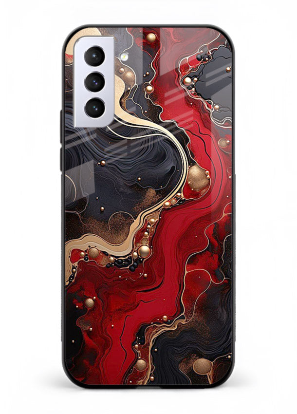Lava Flow Abstract molten red pattern Samsung S21 FE glass back cover