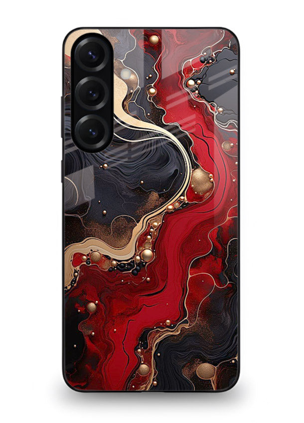 Lava Flow Abstract molten red pattern Samsung A36 5G glass back cover